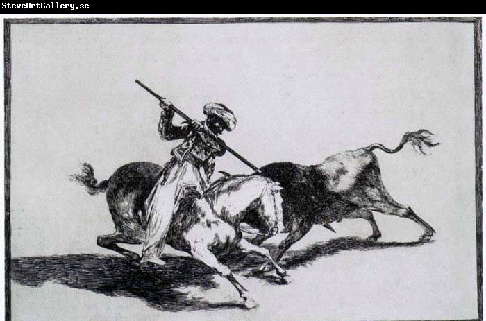 Francisco de goya y Lucientes  The Morisco Gazul is the First to Fight Bulls with a Lance
